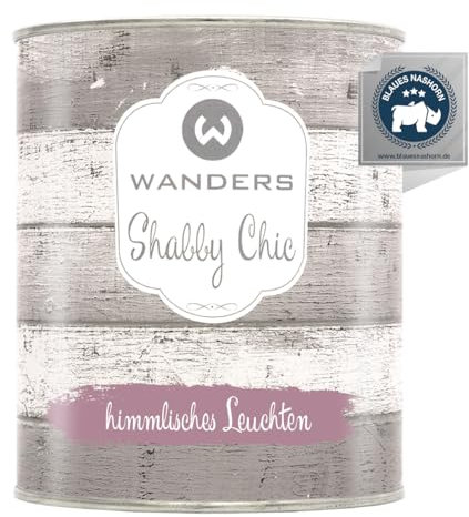 Wanders Shabby Chic Kreidefarbe 750 ml - Himmlisches Leuchten/Blasses Lila - Küchenmöbellack und Möbelfarbe ohne Schleifen. Chalk Paint, für Holz & mehr. Hohe Deckkraft, schnell trocknend