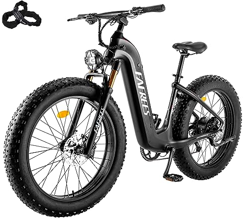 Fafrees F26 Carbon E-Bike Herren 22,5AH/1080Wh Akku [ Offiziell ] Hydraulische Scheibenbremse E Bike Damen 26 Zoll, 95N.m Fat E Mountainbike Kohlefaser (CarbonX)