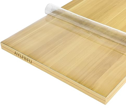 AYLFBFU Rechteck Tischfolie Transparent Nach Maß 55x90cm, Antifouling und leicht zu Reinigen, Bodenschutzmatte Erhältlich in Breite und Länge, Tischmatte Transparent zum Abendessen-Picknick, 1mm