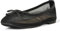 The Drop Damen Ballerinas Pepper mit Schleife, Schwarzes Netzgewebe, 38.5 EU