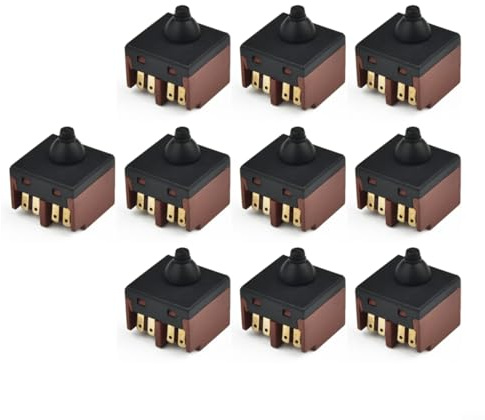 10Pcs Schwarz Schalter, Ersatz Druckknopf Schalter Für Winkelschleifer 100 Polierer Zubehör, Winkelschleifer Schalter Handheld Elektrowerkzeug Zubehör