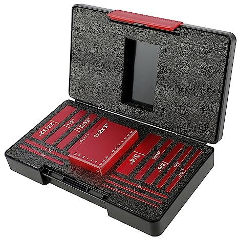 AMAZWI Messblock 15-teiliges Messblock-Set, Höhenmessblock aus Aluminiumlegierung, hochpräzise Einstellstangen, tragbares Prüf-Messblock-Messwerkzeug für hochpräzise Drehmaschinenmessungen