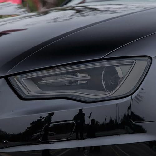 JCAKES Auto Scheinwerfer Tönung Schwarz Schutzfolie Schutz Transparent TPU Aufkleber, für Audi A3 S3 RS3 8V 2013-On Zubehör