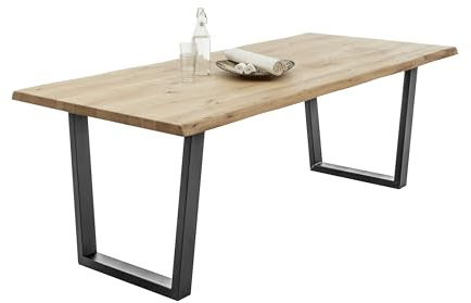 möbelando Esstisch >Benny< in Eiche/schwarz - 220x75x100 (BxHxT)