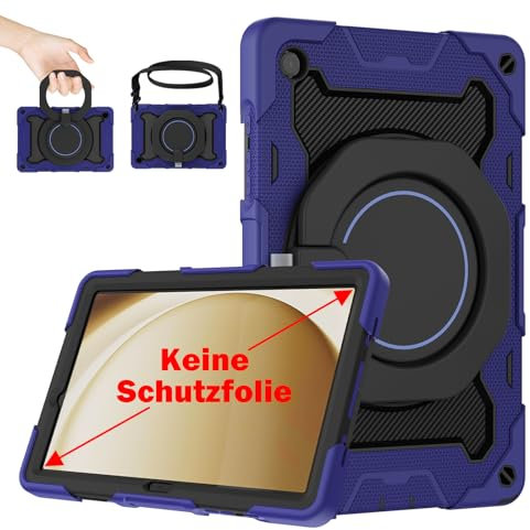 ROISKIN Custodia per Samsung Galaxy Tab A9 Plus 11 pollici 2023, resistente agli urti per Galaxy Tab A9+ (SM-X210/SM-215/SM-216) con protezione schermo e supporto girevole a 360°, tracolla e