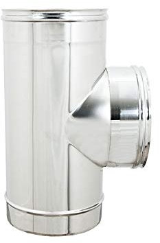 CANNA FUMARIA RACCORDO A T ee BRAGA 90° ACCIAIO INOX (D 80 MM)
