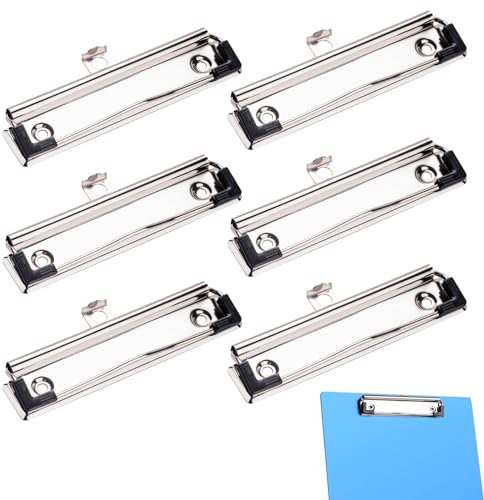 Klemmbrett Clip,Klemmbrett Klemme,Clip für Klemmbrett,Montierbare Clips,Montierbare Clips,Klemmbrett Klammer Klemme,Klemmen Metall Clipboard,für Klemmbrett Ordner Mappe Hartfaserplatten,6 Stück