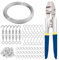 TooTaci 30M Wire Rope with Turnbuckles Kit, 1.5mm Steel Cable with Swager Wire Crimping Tool, 2 in 1 Cutter & Crimper Tool, Ideal for Garden Trellis, Fence, and Railing Cable Installations
