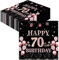 GROVBLE 40 Stück Servietten 70 Geburtstag,70 Geburtstagsdeko Servietten,Servietten 70 Geburtstag Frau,Happy Birthday Servietten,rosegold Servietten Geburtstag,70 Geburtstag Servietten,33 x 33cm