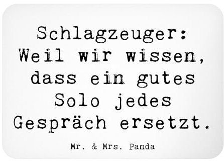 Mr. & Mrs. Panda Magnet Spruch Schlagzeug Solo - Geschenk, Rhythmus, Musizieren, Lernen, Whiteboard Magnet, Beats, Musik, Kühlschrankmagnet, Becken,