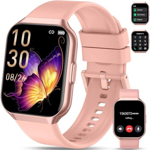 QCOQ Smartwatch Uomo Donna, 1.96 Orologio Fitness con Effettua o Risposta Chiamate, 110+ Sportive Smart Watch, Contapassi/Cronometro/Cardiofrequenzimetro, Impermeabil IP68 Smart Watch per Android/iOS