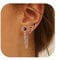 ALEXCRAFT Ohrringe Silber 925 Hypoallergene Stapel Piercing Ohrringe Set für Mehrere Ohrlöcher Schwarz Zirkonia Edelstahl Chirurgenstahl Ohrstecker Silber 925 Creolen Kleine Ohrringe für Damen Frauen