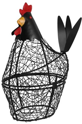 PRETYZOOM Cesta de huevos de hierro forjado Cestas de almacenamiento Cesta de gallina para el hogar Cesta de alimentos multifuncional Cesta de huevos de alambre de malla multifunción cesta de huevos