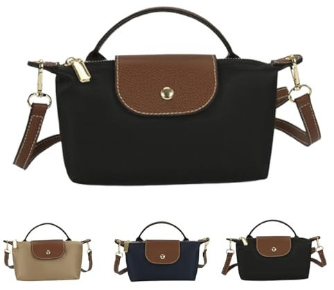 Modische Mini-Umhängetasche für Damen, leicht, einfarbig, quadratisch, einfarbig, gesteppt, Schwarz , One Size