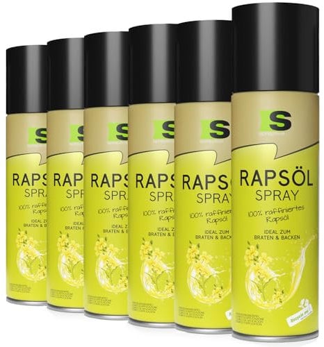 Spraytive 6 x 400ml Rapsöl Spray - Ölspray zum Kochen, Backen & für Salate - Bis zu 1600 Sprühstöße - Ideal auch als Airfryer, Grill- und Heißluftfritteuse-Spray, für eine kalorienarme Ernährung