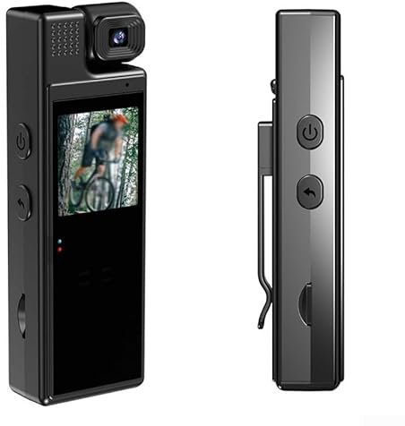 Bulevisiter 1.3-Inch Night-Vision Digital Camera,High-Definition 1080P Mini Body Camera,180° Rotatable Lens 6 Hours Video Recording,Wearable Sports Camera