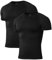 Niksa 2 Pack Kompressionsshirt Herren, Funktionsshirt Atmungsaktiv Sportshirt Herren Kurzarm Schnelltrocknendes Lauf Shirts Gym Shirt, Schwarz, M