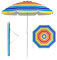 RELAX4LIFE Ombrellone da Spiaggia con 8 Stecche Stabili e Palo Alluminio Centrale Inclinabile, Protezione solare e impermeabile, Borsa di Trasporto Inclusi, 182 x 182 x 213 cm (Colorato)