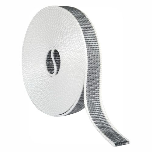 Cintino per Tapparelle Avvolgibili Super Resistente Cinghia in Cotone Rinforzato per Tapparelle e Persiane, Adatto a Uso Interno ed Esterno (Grigio, 18mm x 7.5m) art 2208281/G
