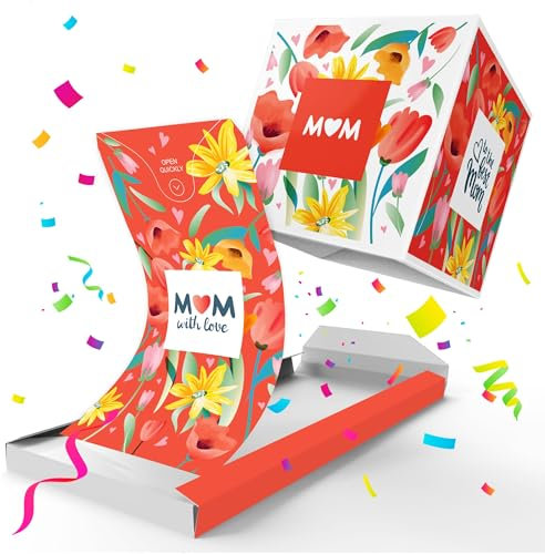 Notta&Belle FEEL LOVE EVERY MINUTE «BOOM!» Muttertagskarte Explodierende Grußkarte Konfetti, Überraschung Geschenkidee für Mama
