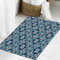 JHAOUNUK Weich Badezimmerteppich 40x60cm,Blau und Weiß, Winterurlaub Fair Isle Muster Illustration Nordic Retro,rutschfest waschbar Badematte Flauschige Badteppich Saugfähig Badvorleger Duschvorleger