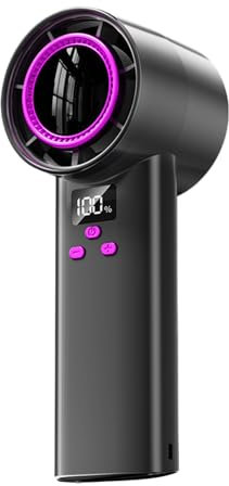 Handheld Fan, Rechargeable Fan, 100 Adjustable Speed Portable Cooling Compact Design with Led Display, Cooling Gadget for Travel, Camping, Bedroom, Beach, Sports