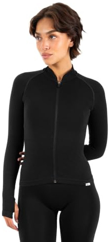 SMILODOX Trainingsjacke Damen Revia, Slim Fit Laufjacke mit Stehkragen & Daumenöffnungen, Fitness Oberteil, elastisches Funktionsmaterial, Sportjacke für Workout, ideal für Sport, Yoga & Alltag