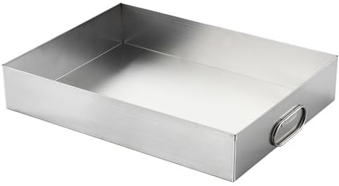 Bandeja de Drenaje para Lavadora, Bandeja Recolectora de Aceite con Asa, Cacerola de Goteo para Aire Acondicionado, Cacerola de Acero Inoxidable para Servir Alimentos(20x20x5cm)