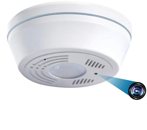 NUNET Caméra WiFi Nanny Smoke – Moniteur de sécurité intérieur, détection de mouvement sans fil, vision nocturne, batterie de 180 jours, carte de 32 Go incluse – Système de surveillance domestique à
