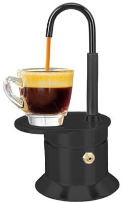 Caffettiera espresso, in lega di alluminio, 17 cm, con beccuccio singolo, macchina da caffè a mano monotubo | cucina, picnic, casa, giardino
