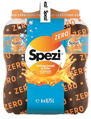 Spezi Zero das Original 6 x 0,75l - Zuckerfreier Cola-Orangenmix | Zuckerfreier, kalorienarmer Cola-Orangenmix mit Orangensaft, Zitronensaft und Koffein im praktischen 6er-Pack.