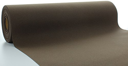 Sovie Horeca Linclass Airlaid Tischläufer Braun - 40cm x 24m - Einfarbiger Einmal-Tischläufer - Perforierung alle 120cm - Ideal für Dekorationen