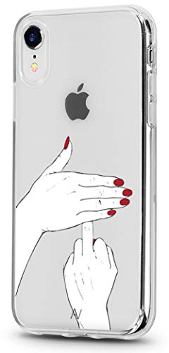 AVANA Hülle kompatibel mit iPhone XR Schutzhülle Slim Fit Case Schutz Durchsichtige Transparente Silikon TPU Muster Handyhülle Clear Cover Motiv (take This)