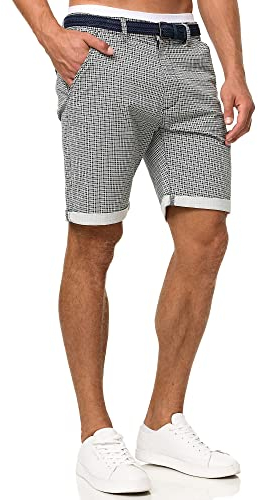 Indicode Herren Bourchier Chino Shorts mit 4 Taschen aus 98% Baumwolle | Bermuda Sommershorts für Männer Black, S