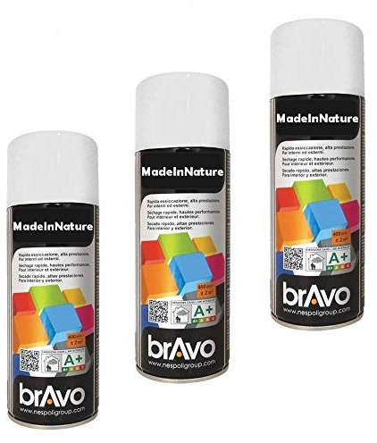 MadeInNature Lot de 6 bombes de peinture blanche brillante - Aérosol NESPOLI 400ml (6, 180001)