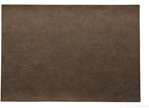 ASA - Tischset, Platzset - Farbe: Nougat Braun - Kunstleder - 46 x 33 cm - 6er Set