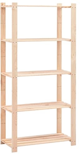 vidaXL Kiefer Massiv Lagerregal 5 Böden 250kg Kellerregal Holzregal Steckregal
