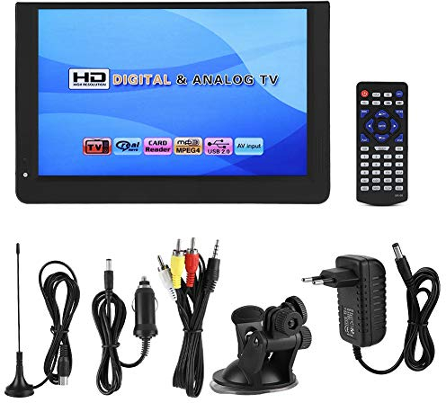 Elprico TV Portátil, 1080P Mini Televisor Portátil de 12 Pulgadas 16: 9 LED Reproductor de TV Digital de Mano para Automóvil