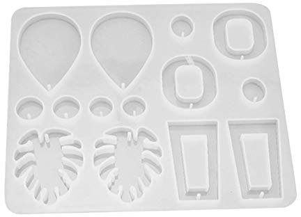 Valink - Pendentif en forme de feuille de silicone pour boucles d'oreilles - Moule en résine époxy - Pour moulage en résine - 11,6 x 13,7 cm