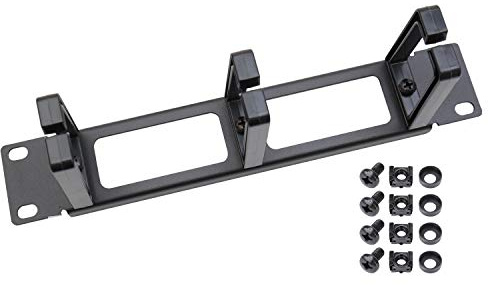 HMF 63353-02 Rangierpanel für Serverschrank | 10 Zoll | 1 HE | 3 Führungsbügel | Schwarz