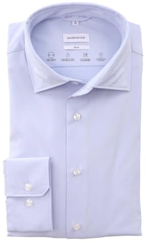 Seidensticker Herren Mens Slim Longsleeve Cotton Hemd, Hellblau(650400), 42 EU