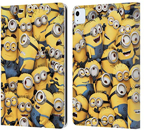Head Case Designs Licenciado Oficialmente Despicable Me Patrón Esbirros Divertidos Carcasa de Cuero Tipo Libro Compatible con Apple iPad Air 2020/2022