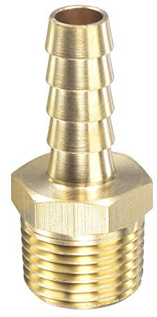 sourcing map Brass Hose Barb Fitting Straight 5/16 Inch x NPT 3/8 Male Thread Pipe Connector for Water Air Fuel Tube