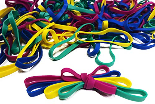 Rubber Bands, Size 64 (3 1/2 x 1/4), Colored Latex Free Rubber Bands, Stretchable Rubber Band Office Supplies, Elastic Bands for Files Bank Paper Bills Money, Office or Home use, 50g Bag