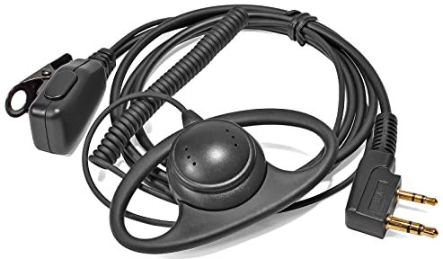 HYSHIKRA Walkie Talkie Auricular con micrófono Auriculares compatibles con Baofeng UV5R 888S UV-82HP Kenwood 2 vías de Radio para la Seguridad guardaespaldas al Aire Libre (D Forma, 1)