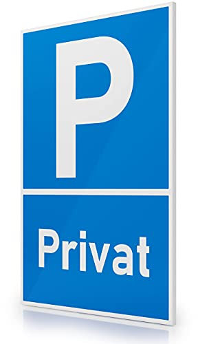 FLAGLY Premium Privat Parkplatzschild 30x20cm aus 3mm PVC Hartschaumplatte MADE IN GERMANY - stabiles Hinweisschild/Warnschild, wetterfest & UV-beständig, Privatparkplatz Schild