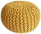 Pouf Ø 45 cm Sitzpouf Sitzpuff Grobstrick-Optik Pouf Strick Bodenkissen Höhe 30 cm Sonnengelb Strickhocker