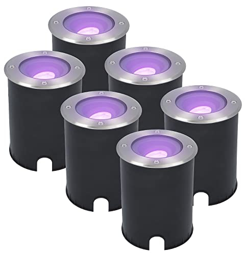 HOFTRONIC Lilly - 6-Piece LED Smart Recessed Spotlights Outdoor Driveable - IP67 Waterproof - 30° Tilt and 360° Rotatable - Ground Lights for Driveway, Garden and Patio - RGBWW 16.5 Million Colours