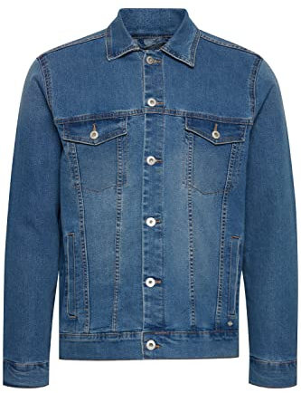 Solid SDHuxley Herren Jeansjacke Denim Übergangsjacke mit Umschlagkragen Regular Fit, Größe:M, Farbe:Middle Blue Denim (700029)
