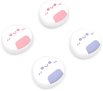 PlayVital Joystick Caps für PS5,Stick Aufsätze für PS4,Kappen für Xbox Series X&S,Thumbstick Schutzkappen Zubehör für Xbox One,Analog Stick Kappen für Switch Pro Controller-Onigiri(Violett/Rosa)